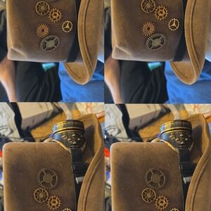 Source Unknown Steampunk Brown Hat with Gear Accents